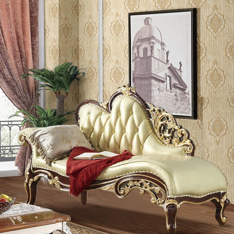 Rosdorf Park Juhi Leather Chaise Lounge Wayfair